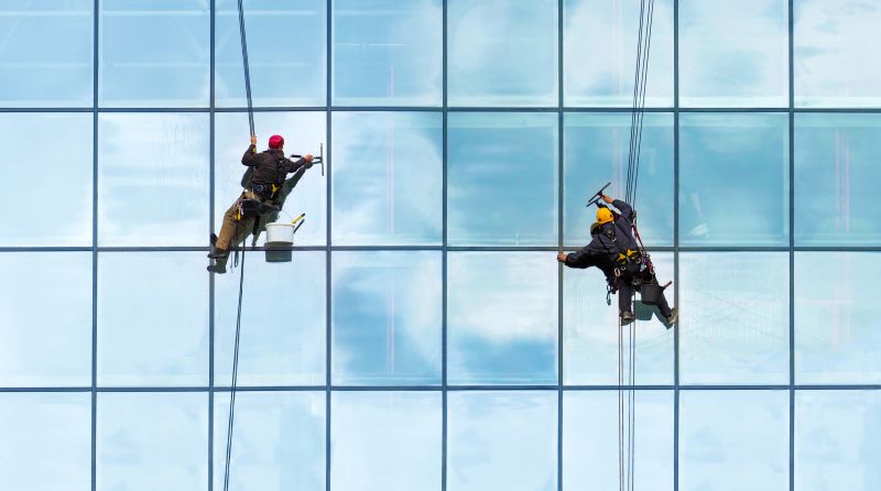 Office Building Window Washing detail